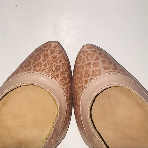 Samanta pink snakeskin print heels leather sz8 wide formal wedding casual boho - Picture 4 of 16